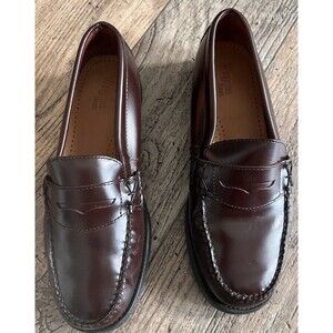 Weejuns Bass Women's Penny Loafers, Size 10W, Leather, Katherine II Burgundy